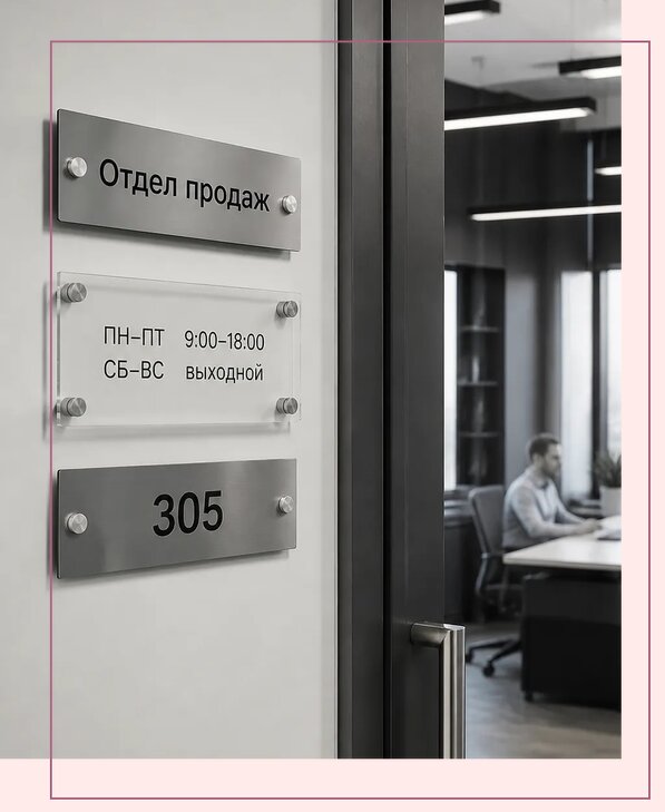 Офисные таблички на дверь в Сальске по цене от 4982 р. | Аванза-Слс